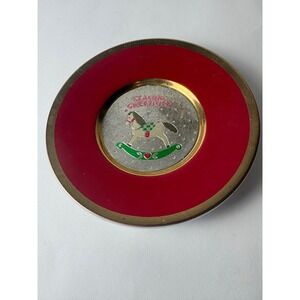 Vintage Art of Chokin Seasons Greetings Rocking‎ Horse Collector Plate 6"